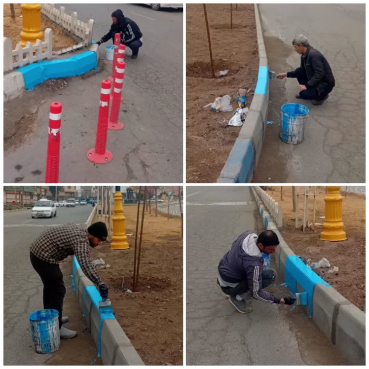 شهردار فرون آباد از اجرای عملیات رنگ آمیزی جداول معابر در راستای نوسازی شهری خبر داد