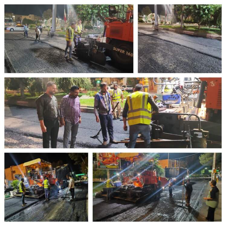 آغاز عملیات شبانه آسفالتریزی مکانیزه خیابان شریعتی؛ تسریع در بازسازی معابر اصلی شهر