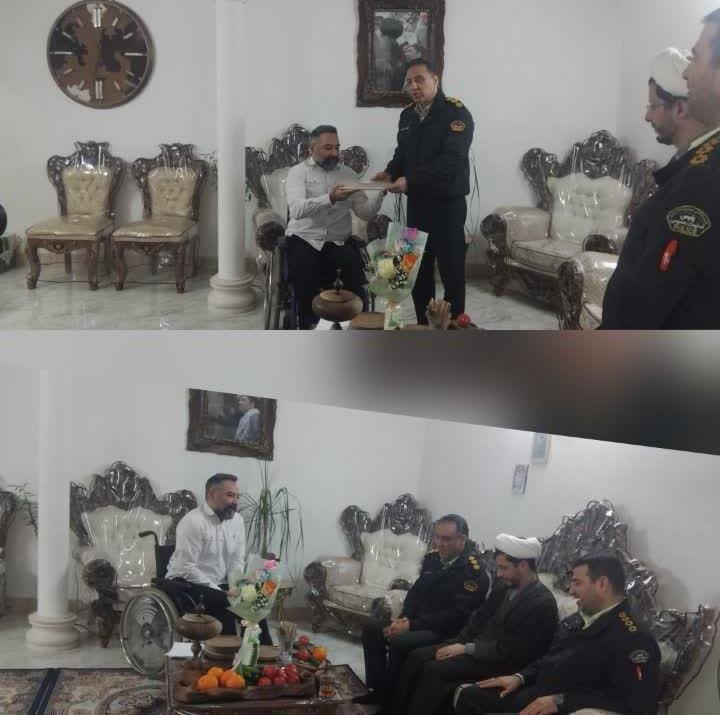 دیدار و تجلیل از جانباز فراجا توسط فرمانده انتظامی شهرستان قرچک 