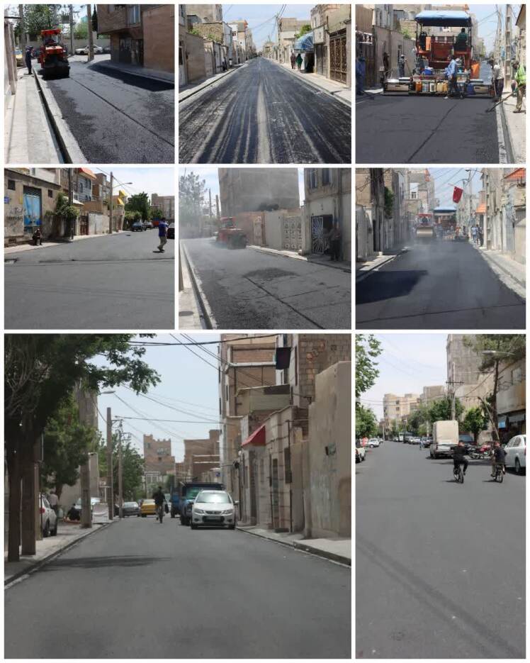 اجرای عملیات آسفالت خیابان ها و معابر قرچک در طرح نهظت آسفالت